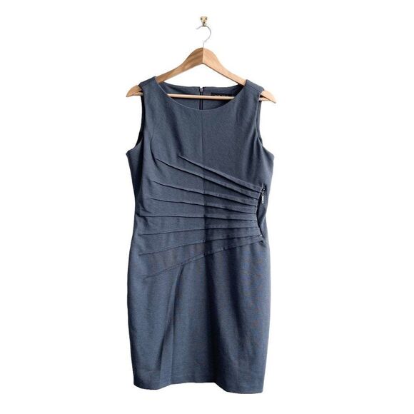 Ivanka Trump Women's Dress Knit Sleeveless Gray Fitted Plus Size 14 - Picture 1 of 9
